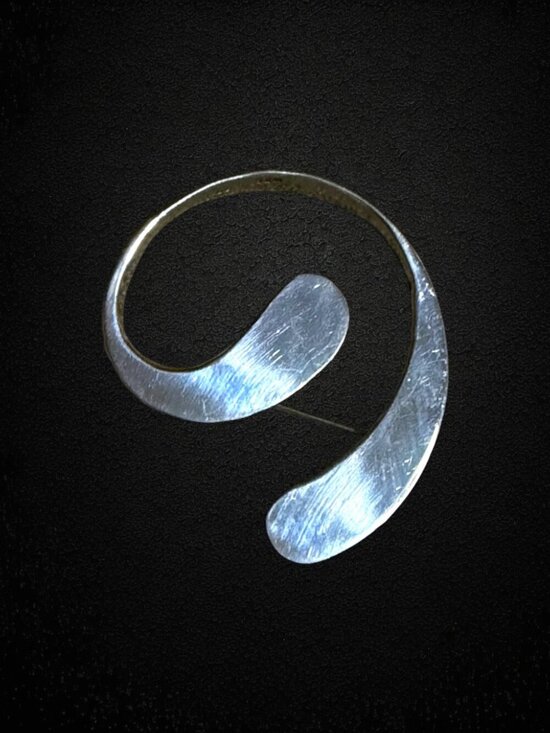 Jewelry - Vintage Taxco Mexico Sterling Silver Modernist Swirl Brooch Pin TM-50
